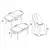 HANAH HOME Rasklopivi trpezarijski sto i stolice (7 delova) Enya Baroque Black