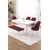 Hanah Home trpezarijski set Pir, sto, 4 stolice i klupa, bela ploča, bordo tkanina Babyface