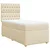 Vidaxl Box spring postelja z vzmetnico krem 90x190 cm blago