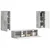 Set TV komoda Zidne 2 pcs Betonski sivi Konstruirano drvo
