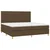 Vidaxl Box spring postelja z vzmetnico LED temno rjava 200x200cm blago