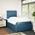 Vidaxl Box spring postelja z vzmetnico temno modra 120x200 cm žamet