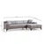 Atelier del Sofa Ugaona garnitura Petra R 145x69x87cm Svetlosiva