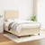 Vidaxl Box spring postelja z vzmetnico krem 120x190 cm blago