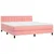 Vidaxl Box spring postelja z vzmetnico roza 160x200 cm žamet