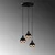 Opviq Yildo 7036 Visilica, E27, 3x40W, IP20, Crna