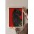 WallXpert uramljena slika 115272, crni leopard na crvenoj pozadini, 30 x 40 cm, beli ram
