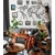WallXpert metalni zidni ukras MAP-MET9001-BLC, geometrijska mapa sveta, 100 x 60 cm, crni