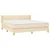 Vidaxl Box spring postelja z vzmetnico krem 160x200 cm blago