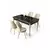 HANAH HOME Rasklopivi trpezarijski sto i stolice (5 delova) Nira Black Marble Gold Cream