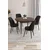 Hanah Home trpezarijski set Kea, sto i 4 stolice, ploča u dekoru drveta Baroque, crna tkanina Babyface