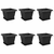 Saksije za biljke 6 pcs Crna 33 x 33 x 26 cm Plastika