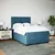 Vidaxl Box spring postelja z vzmetnico modra 140x190 cm žamet