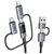 USAMS USB kabel - USB tip C / microUSB / Lightning 1,2 m srebrn 1 kos.