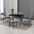 HANAH HOME Set Trpezarijski sto i 4 stolice Dubai Grey Black