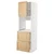 METOD / MAXIMERA Vis.el.pećn. s fiok/2front/2g.fioke, bela/Forsbacka hrastovina, 60x60x200 cm