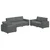 Sofa 3 pcs Tamno siva 220 x 80 x 84 cm Platnasta tkanina