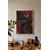 WallXpert uramljena slika 115267, crni panter u crveno-crnim tonovima, 50 x 70 cm, beli ram