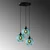 Opviq Luster Benek-20-14322, 44x44x120, IP20, Crno-plavi
