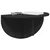 Polica na zidu 2 pcs Crna 48 x 24 x 24 cm Konstruirano drvo