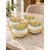 AMC Home Set posudica Lorain, 4 komada, Belo-zlatne boje