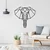 WallXpert metalni zidni ukras DEC-BL005, linijska geometrijska glava slona, 40 x 35 cm, crni