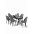 Hanah Home Trpezarijski set, 7 komada, Sivi