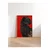WallXpert uramljena slika 115272, crni leopard na crvenoj pozadini, 50 x 70 cm, ram u boji prirodnog drveta