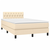 vidaXL Box spring postelja z vzmetnico krem 120x200 cm blago
