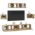 Set TV komoda Zidne 7 pcs Umjetnički hrast Konstruirano drvo