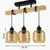 Brilagi - Plafonski luster WOOD GLASS 3xE27/60W/230V borovina/crna/dimljeno braon