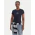 TOMMY JEANS Majica mornarska/črna/bela
