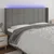 Vidaxl LED posteljno vzglavje temno sivo 183x16x118/128 cm blago