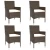 Vrtne stolice s jastucima 4 kom. smeđe od poliratana (samo za UK/IE/FI/NO)
