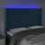 shumee LED posteljno vzglavje temno modro 163x16x118/128 cm žamet