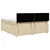 Vidaxl Box spring postelja z vzmetnico krem 180x200 cm blago
