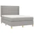 Krevet box spring s madracem LED svjetlosivi 140x200 cm tkanina