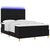 vidaXL LED Box Spring Postelja z vzmetnico Črna 160 x 200 cm blago