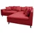 MID.YOU Ecksofa inkl. Hocker, mikrovlakna rdeča