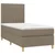 Vidaxl Box spring postelja z vzmetnico LED taupe 80x200 cm blago