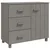 Komoda HAMAR svjetlosiva 90 x 40 x 80 cm od masivne borovine