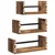 Set zidnih polica 3 pcs Staro drvo 40x16x14cm Konstruirano drvo