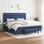 Vidaxl Box spring postelja z vzmetnico moder 200x200 cm blago