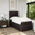 Vidaxl Box spring postelja z vzmetnico temno rjav 90x190 cm blago