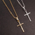 Ogrlica US-34222 Cross - Srebrna KP34222