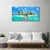 tulup.si Slika na steklu Tropical palm beach 125x50 cm 2 obešalnika