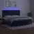 vidaXL Box spring postelja z vzmetnico LED temno modra 200x200cm žamet, (20851585)