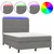 Vidaxl Box spring postelja z vzmetnico LED temno siva 140x190 cm blago