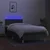 Vidaxl Box spring postelja z vzmetnico LED temno siva 90x190 cm blago