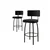 Hanah Home set od 4 barskih stolica Wosa, crna tkanina Babyface, crne metalne noge